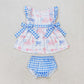 Baby Boy Girl July 4th Sibling Bows Romper Set