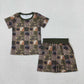 Baby Boys Kids Short Sleeves Tractors Camo Plaid Shirt Shorts Summer Pajamas Set RTS