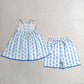 Baby Girls Kids Straps Blue Flower Tunic Shorts Summer Clothes Set RTS