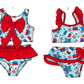 ( Moq 5 Each Style ) Sibling Baby Girls Kids Stars Tops Ruffle Shorts 4th of July Bows Sets Summer Swimsuits
