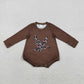 Baby Girls Infant Brown Long Sleeves Duck Bubble Romper RTS