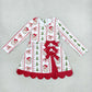 Baby Girls Kids Long Sleeves Christmas Santa Bows Scallop Dress Yoga Active Clothes RTS