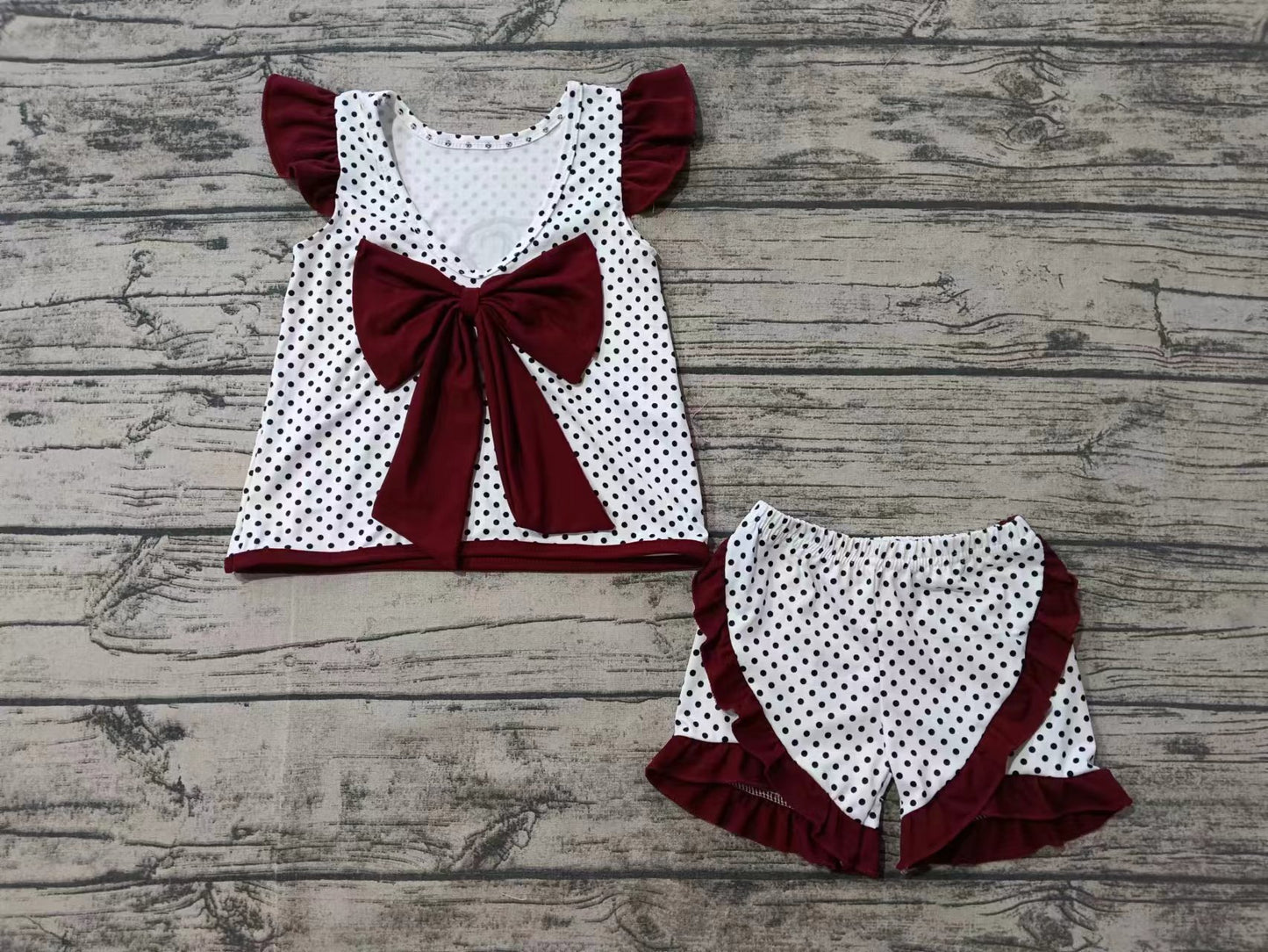 Baby Girl Elephant Dots Bow Tops Shorts Team Summer Set