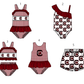 ( Moq 5 Each Style ) Baby Boys Girls Chicken Stripes Sibling Team Sets Swimsuits Clothes