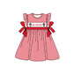 Baby Girl Team Red Checkered Short Sleeves Dress