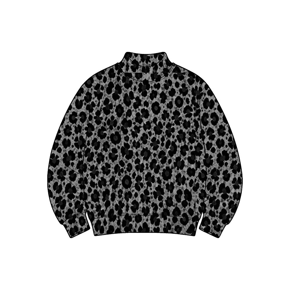 ( Moq 5 ) Preorder Adult Women Long Sleeves Shirt Black Leopard Pullover Yoga Active Clothes