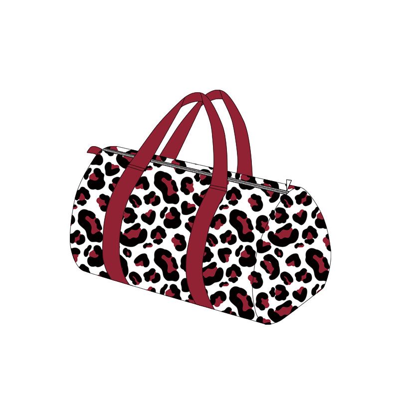 ( Moq 5 ) Preorder Toddler Kids Adult Black Red Leopard Travel Package Gym Bag