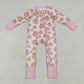 Baby Girl Long Sleeves Bows Pumpkins Zipper Fall Pink Romper RTS