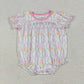 Baby Girl Short Sleeves Pumpkin Bows Floral Bubble Fall Romper RTS
