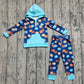 Baby Boy Long Sleeves Pumpkins Hoodie Shirt Pockets Pants Set RTS