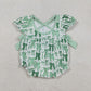 Baby Girls Infant Short Sleeves Green Bows St Patrick Bubble Romper RTS