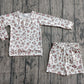 Baby Girls Kids Long Sleeves Leopard Tops Pockets Shorts Clothes Set RTS