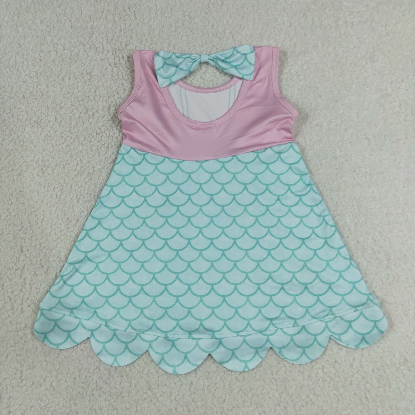 Baby Girls Kids Sleeveless Mermaid Knee Length Dress RTS