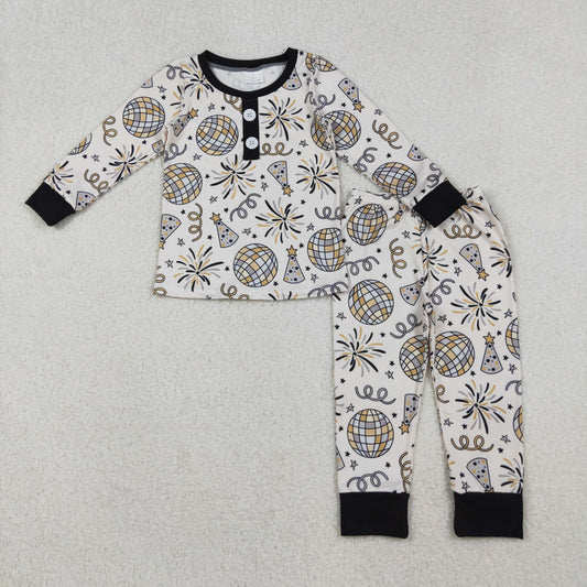 Baby Boy Long Sleeves Happy New Year Shirt Pants Pajamas Clothes Set RTS