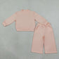 Sibling Baby Girl Kids Long Sleeves Shirts Pockets Pants Sets Cotton Clothes RTS