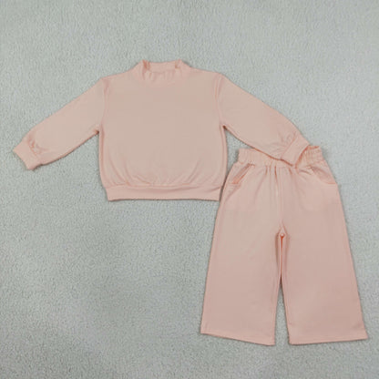 Sibling Baby Girl Kids Long Sleeves Shirts Pockets Pants Cotton Sets Clothes RTS