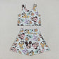 Baby Girl Sleeveless Mouse Yoga Active Wear Skort Set Sibling Cartoon Clothes RTS