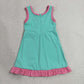 Baby Girls Kids Sleeveless Shorts Pink Scallop Green Dress Yoga Active Clothes RTS