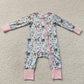 Baby Girls Infant Long Sleeves Farm Animals Zipper Footie Sleeper Romper Clothes RTS