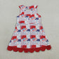 Baby Girls Flags Bows Stars 4th of July Yoga Active Shorts Knee Length Scallop Dress RTS