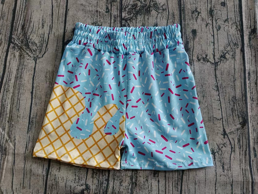 ( Moq 5  ) Baby Boy Plaid Summer Team Blue Shorts Bottoms