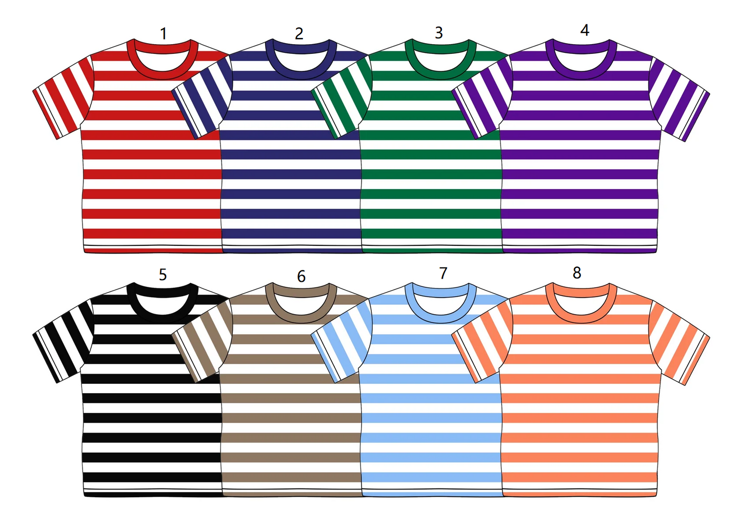 ( Moq 5 Each Style ) Baby Kids Toddler Short Sleeves Stripes Shirt Sibling Tops 3.26