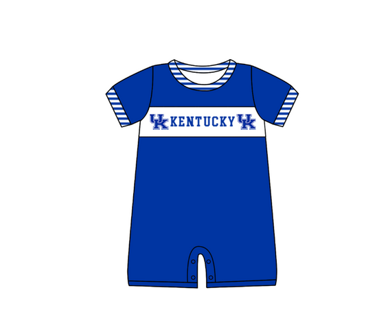 ( Moq 5 ) Baby Boys Kids Short Sleeves Team Summer Blue Romper