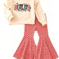 ( Moq 5 ) Preorder Baby Girls Kids Long Sleeves Howdy Christmas Shirt Plaid Set Clothes