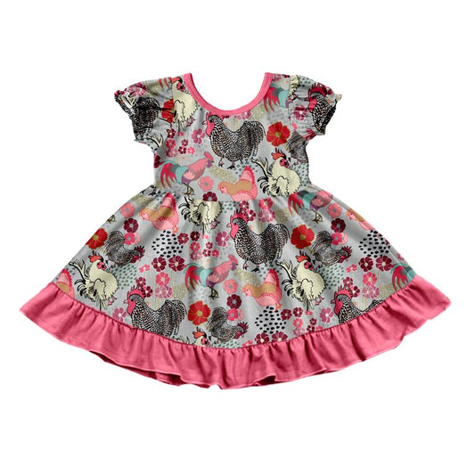 Moq 3 Pre-order GSD0781 Baby Girl Chicken Floral Dress