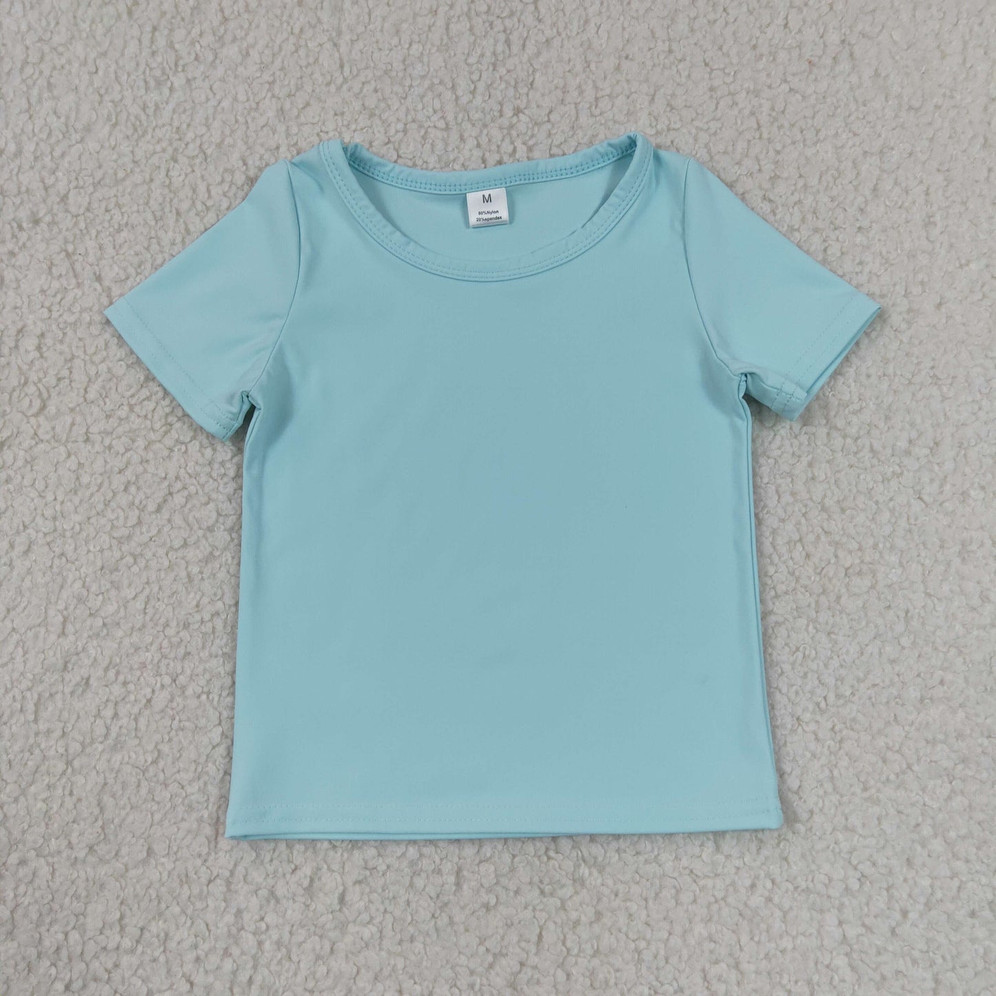 Baby Girls Kids Short Sleeves Blue Shirt Yoga Active Tops Clothes RTS