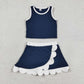 Sibling Baby Girls Kids Sleeveless Shirts Scallop Skirts Shorts Yoga Active Sets Clothes RTS