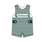 ( Moq 5 ) Baby Boys Kids Sleeveless Green Stripes Team Summer Romper