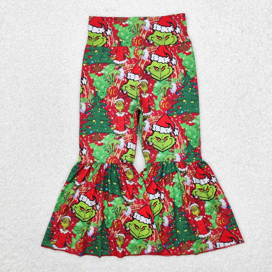 Baby Girl Christmas Green Face Bell Bottom Pants