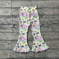 Baby Girls Mardi Gras Anchors Masks Yoga Bell Bottom Pants RTS
