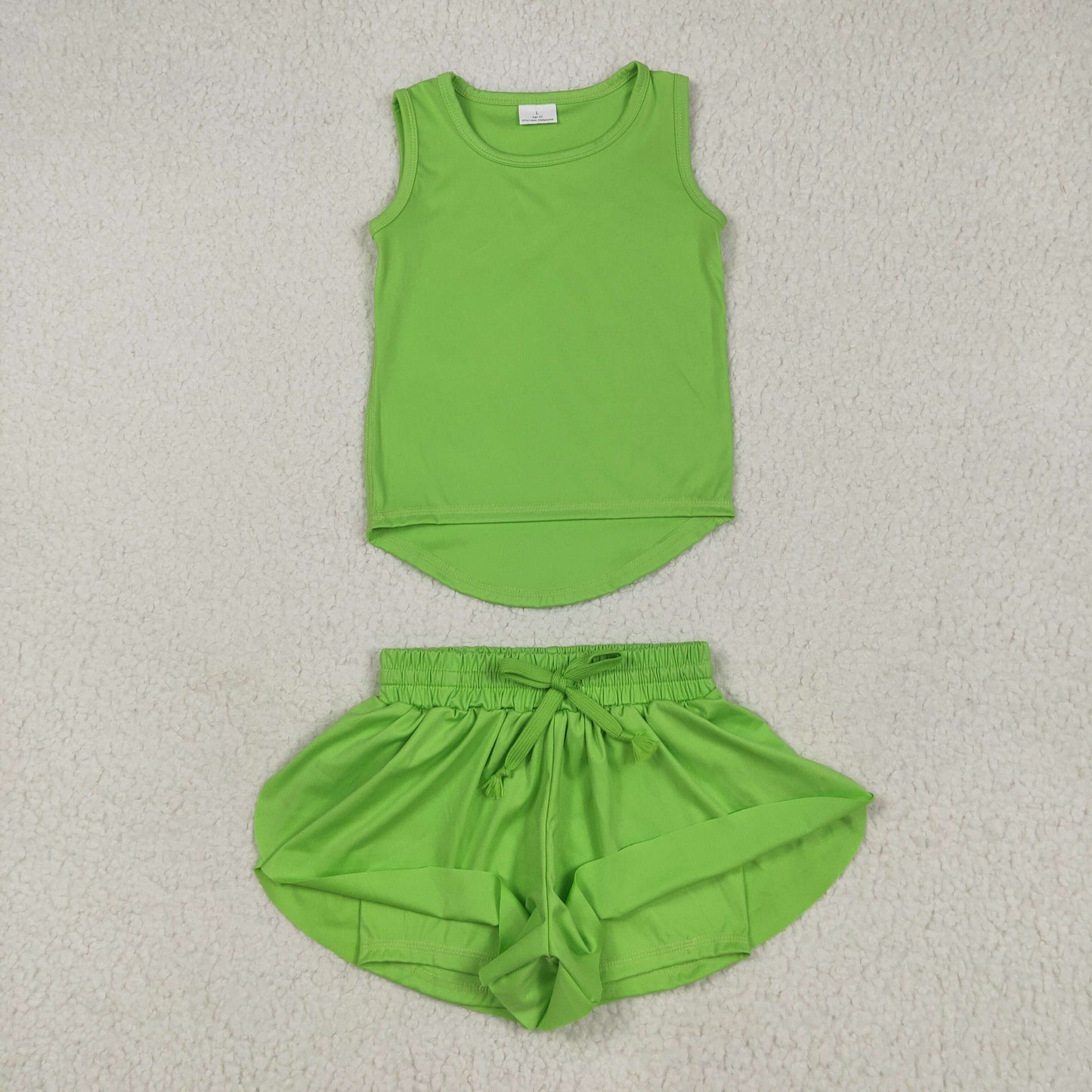 Baby Girl Sleeveless Green Tops Shorts Skirt Skort Set RTS