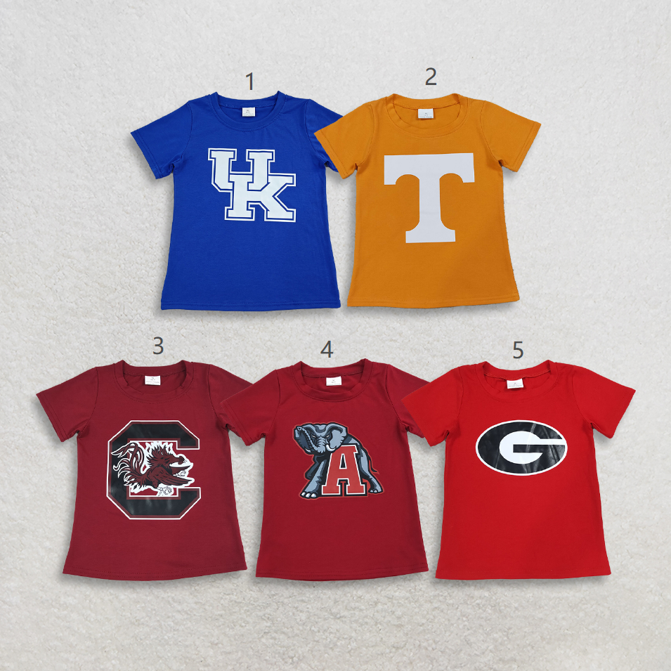 Sibling Baby Boy Kids Short Sleeves Cotton Shirts Tops Team Clothes RTS