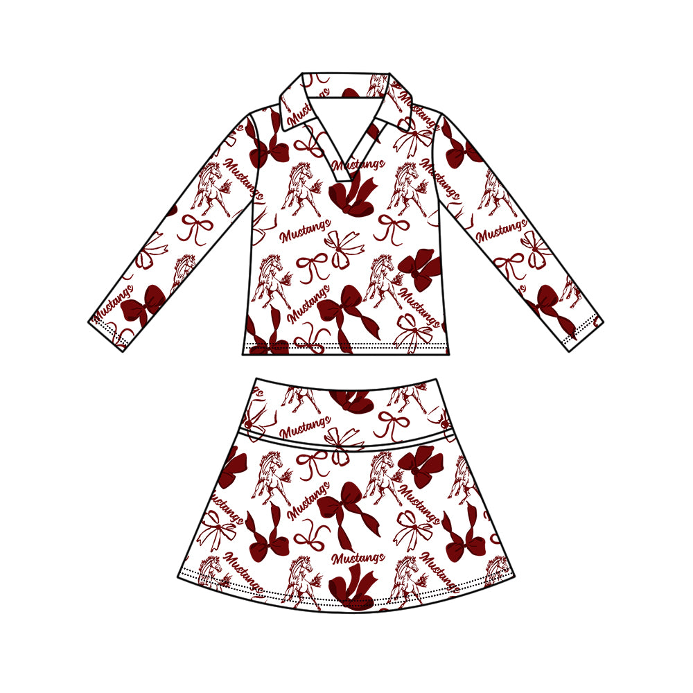 ( Moq 5 Each Style ) Sibling Baby Girls Kids Bows Team Shirt Sets Clothes