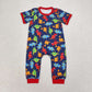 Baby Boy Sibling Short Sleeves Dinosaurs RompersSet