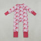 Baby Girl Long Sleeves Christmas Bows Santa Zipper Pink Romper RTS