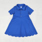 Baby Girl Short Sleeves Buttons Yoga Active Blue Knee Length Skort Dress RTS