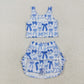 Baby Girl Sleeveless Blue Bows Vest Tops Skort Yoga Active Set RTS