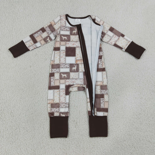 Baby Boys Kids Long Sleeves Ducks Deer Camo Zipper Footie Sleeper Romper RTS