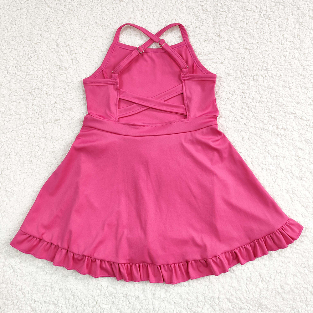 Baby Girl Hotpink Active Wear Athletic Sibling Jumpsuit Dress Clothes Set