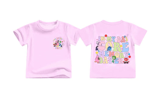 Baby Girl Cartoon Short Sleeves Movie Summer Pink Tee Shirt