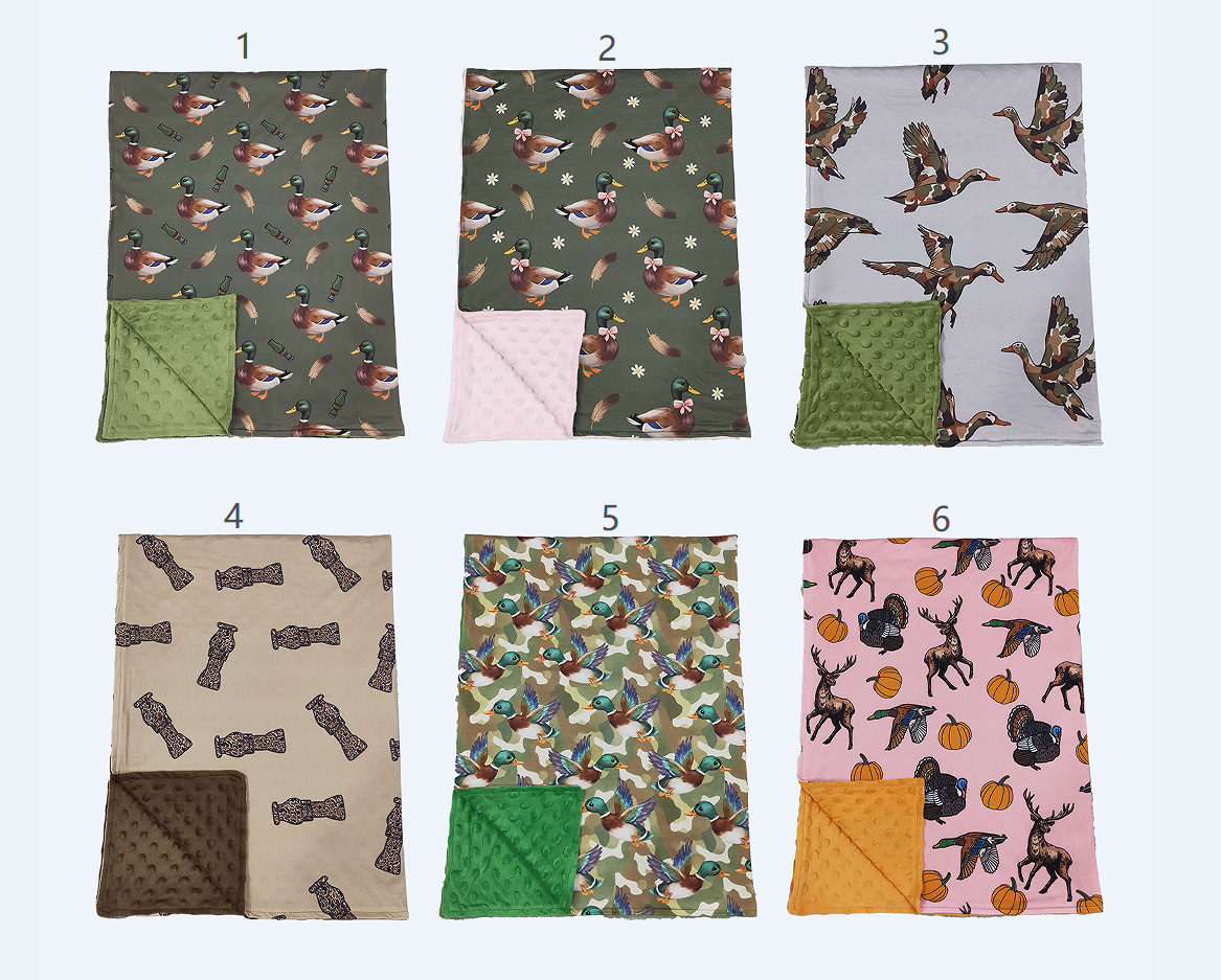 Sibling Baby Boys Girls Toddler Ducks Hunting Blankets RTS