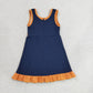 Baby Girls Kids Sleeveless Shorts Knee Length Purple Dress Yoga Active Scallop Clothes RTS