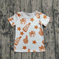 Baby Girl Short Sleeves Orange Cheer Summer Shirt Tee Tops RTS