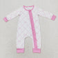 Baby Girl Long Sleeves Pink Bows Zipper Bamboo Romper