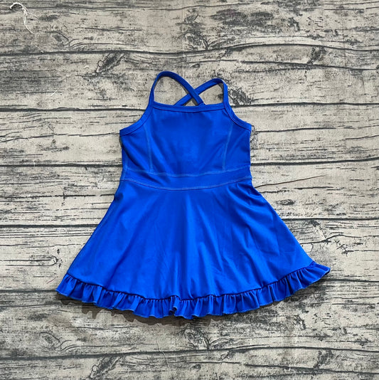 Preorder Baby Girl Blue Sleeveless Yoga Active Knee Length Dress ( No moq )