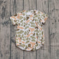 Baby Boys Short Sleeves Orange Green Camo Bubble Summer Romper RTS